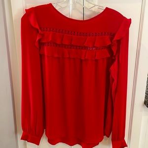 Red LOFT Blouse NWT
